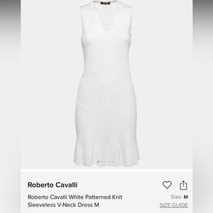 Roberto Cavalli White Knit Dress M